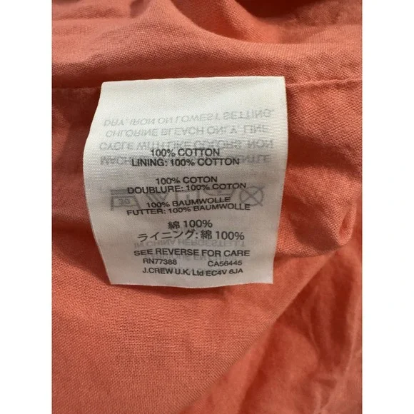 J Crew Skirt Women's 8 Peach Coral Tiered‎ Midi Embroidered Eyelets Cottagecore - Picture 10 of 11